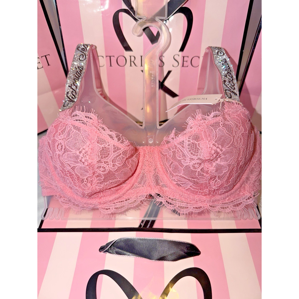 Victorias Secret Bra Very Sexy Shine Strap Eyelash Lace 34DD